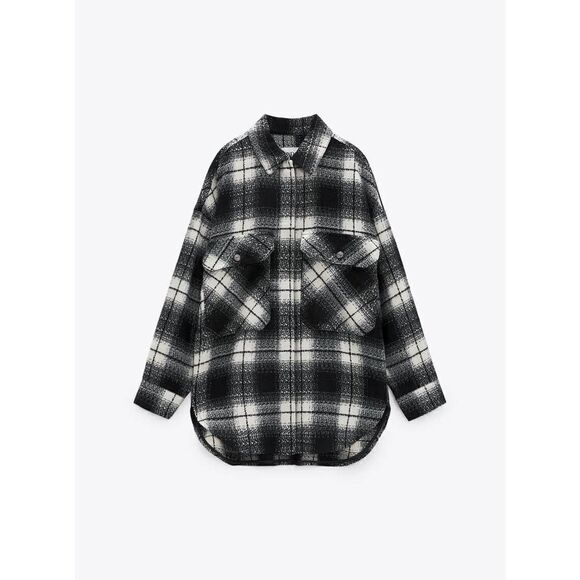 Zara Plaid Overshirt Lightweight Jacket - Picture 10 of 10